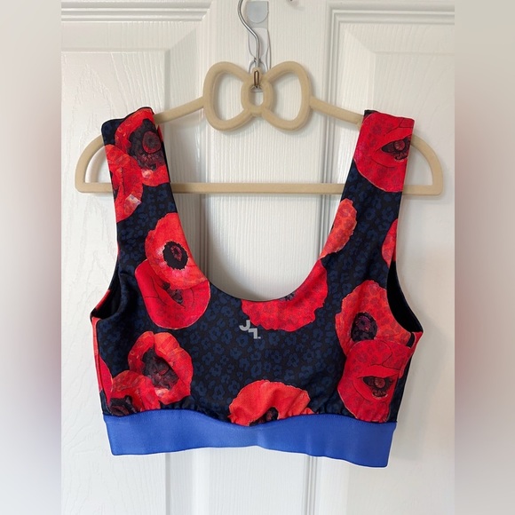 NWOT JoyLab Red Floral Sports Bra - Picture 8 of 8